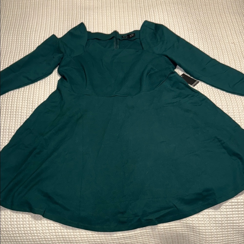 Eloquii Teal Long Sleeve Dress